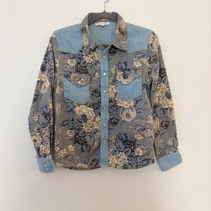 Love the Label Floral & Denim Shirt *see measurements cottagecore